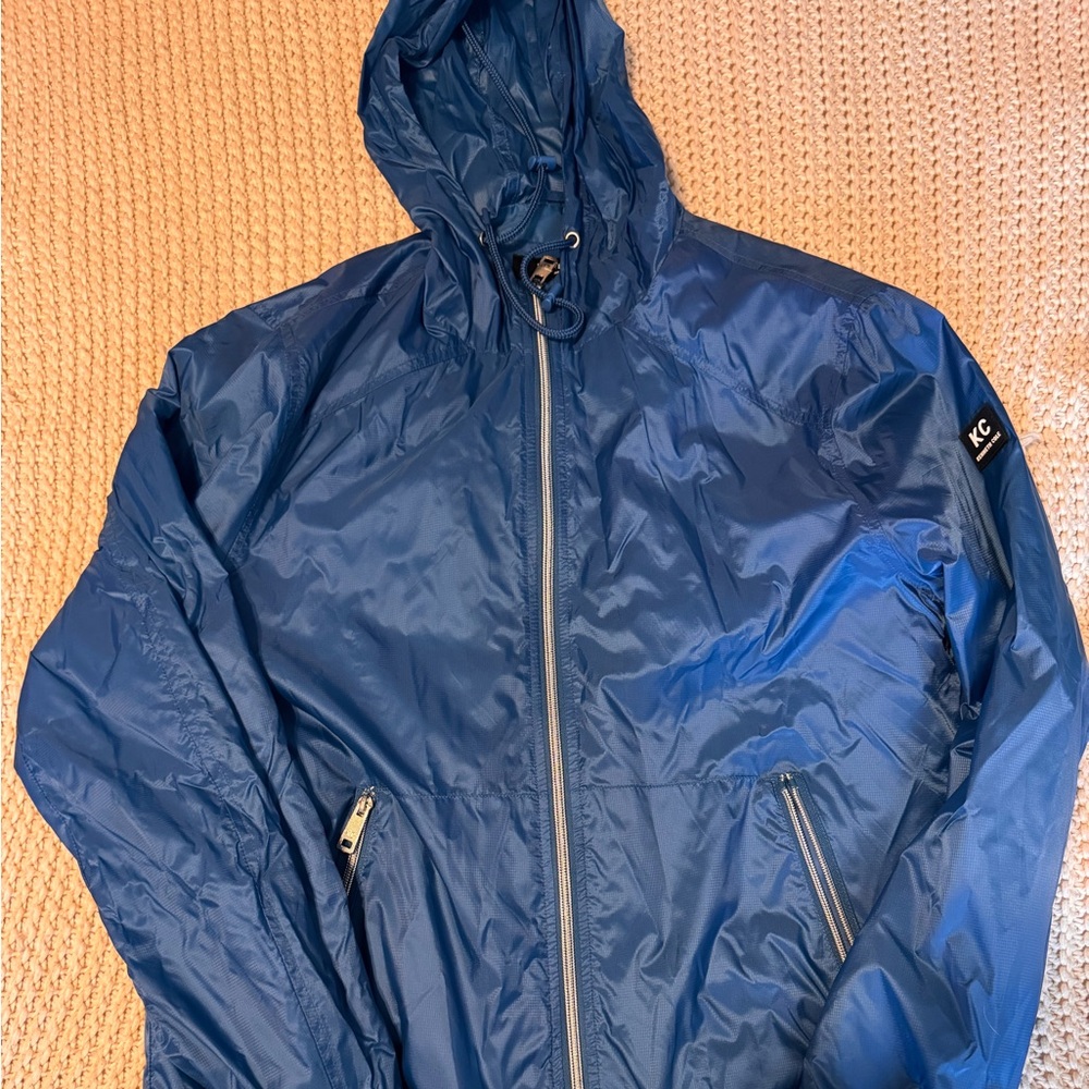 Kenneth Cole New York Men's Front Zip Drawstring Hooded Windbreaker